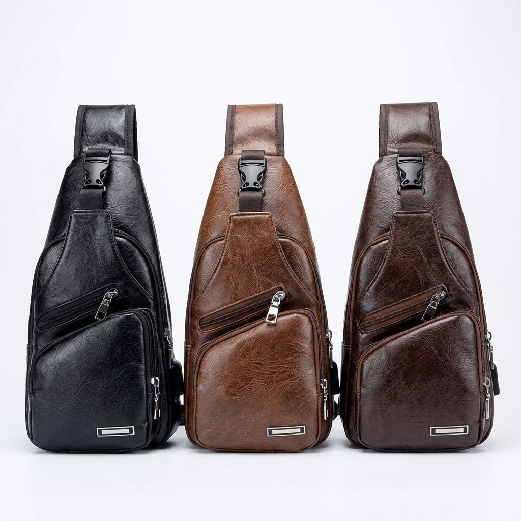 Luxury Leather Crossbody Sling Bag – Modern & Versatile