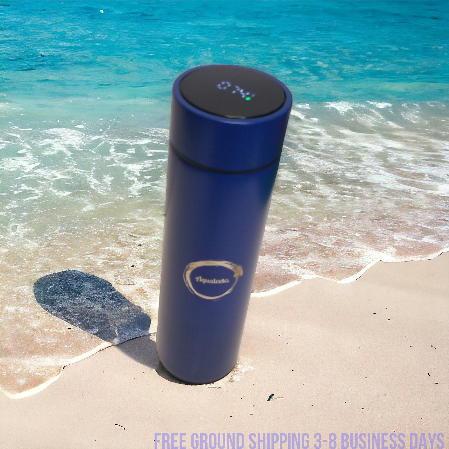 Aqualeeta Smart Digital LED 16oz Steel insulated Fahrenheit Temperature Reader. Ship from USA