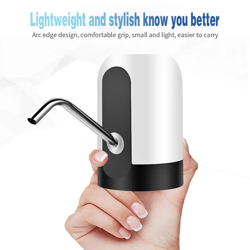 Wireless Automatic Water Dispenser – USB Rechargeable Bottle Pump with One-Touch Operation | Fits Large & Small Water Barrels