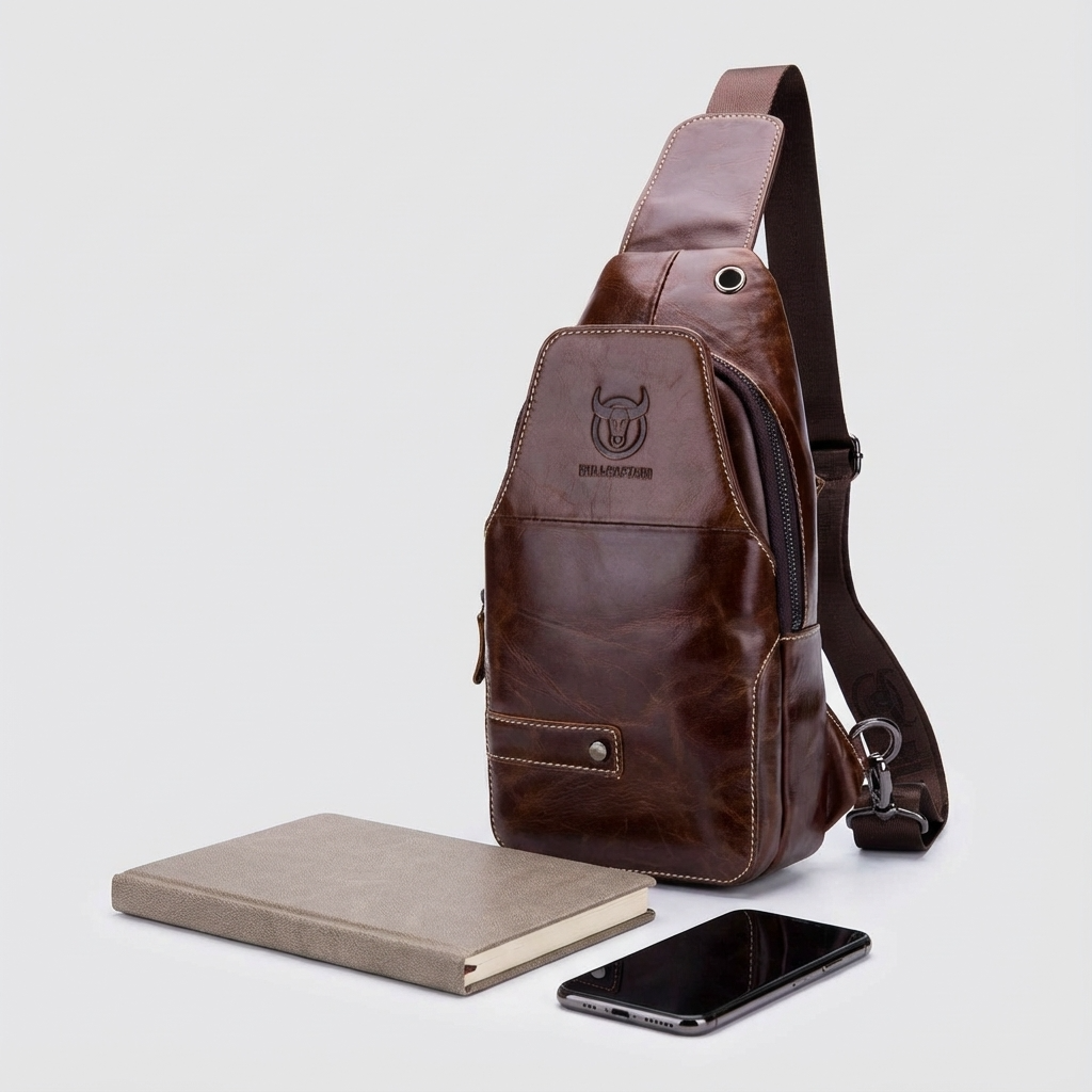 Leather Business Sling Bag – Compact & Timeless