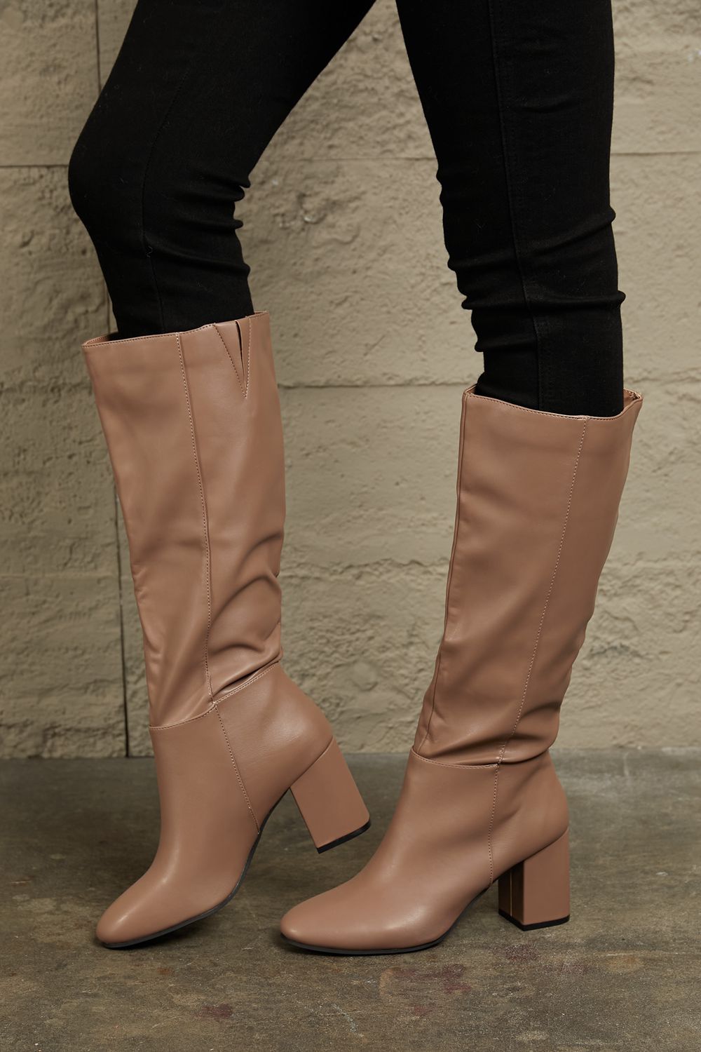 East Lion Corp Block Heel Knee High Boots - Luminous Bear Shop