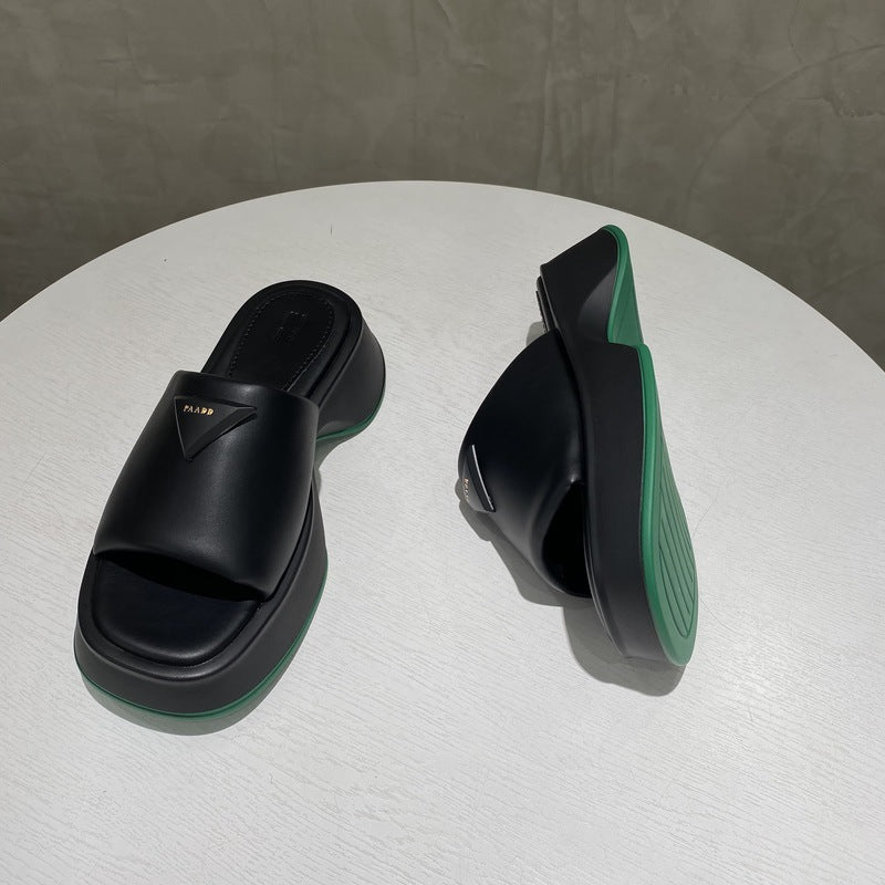 PU Leather Platform Sandals - Luminous Bear Shop