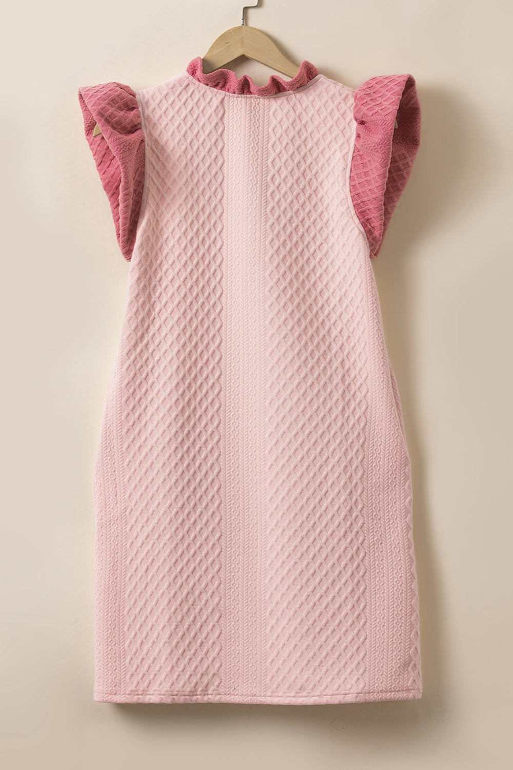 Ruffled V-Neck Cap Sleeve Mini Dress - Luminous Bear Shop