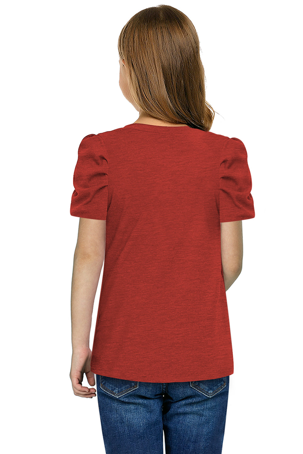 Round Neck Puff Sleeve T-Shirt - Luminous Bear Shop