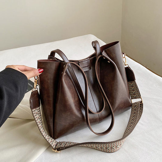 PU Leather Large Tote Bag - Luminous Bear Shop