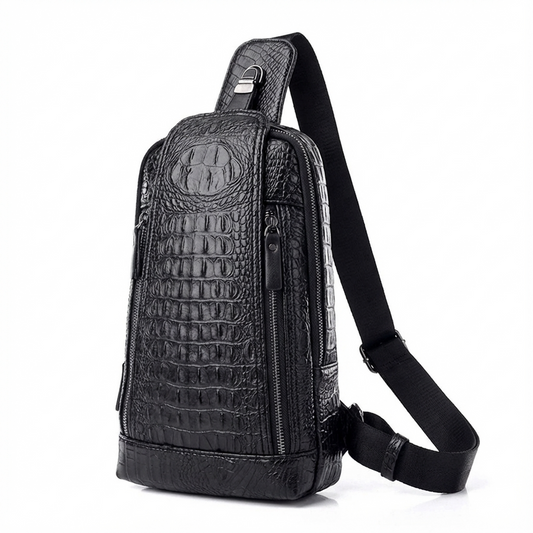 Croc Design Leather Sling Bag – Sophisticated & Practical