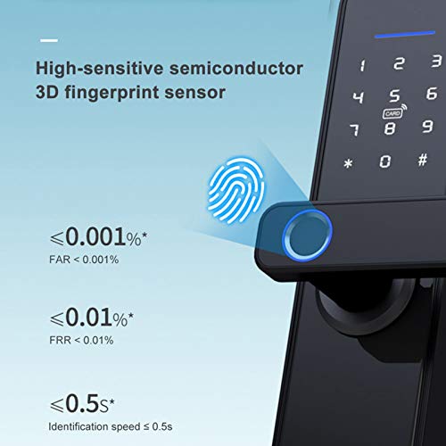Security Smart Lock Touch, Fingerprint Scanner, Keyless Entry Door Lock, Electronic Deadbolt, Touchscreen Keypad Door Lock with Handle, Easy to Install|B085ZKCPR4