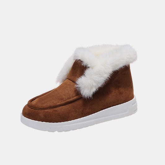Furry Suede Snow Boots - Luminous Bear Shop