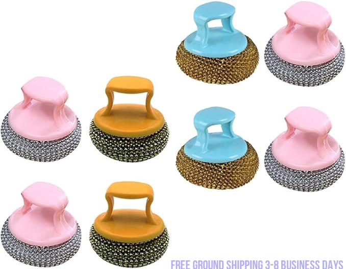10pcs Cleaning Ball Brush Cleaning Brush Kitchen Cleaner Dish Brush Kitchen Scrubber Kitchen Helper Washing Brush Steel Wire Ball Scrubber Wire Brush Dish Towel Kitchen Accessory