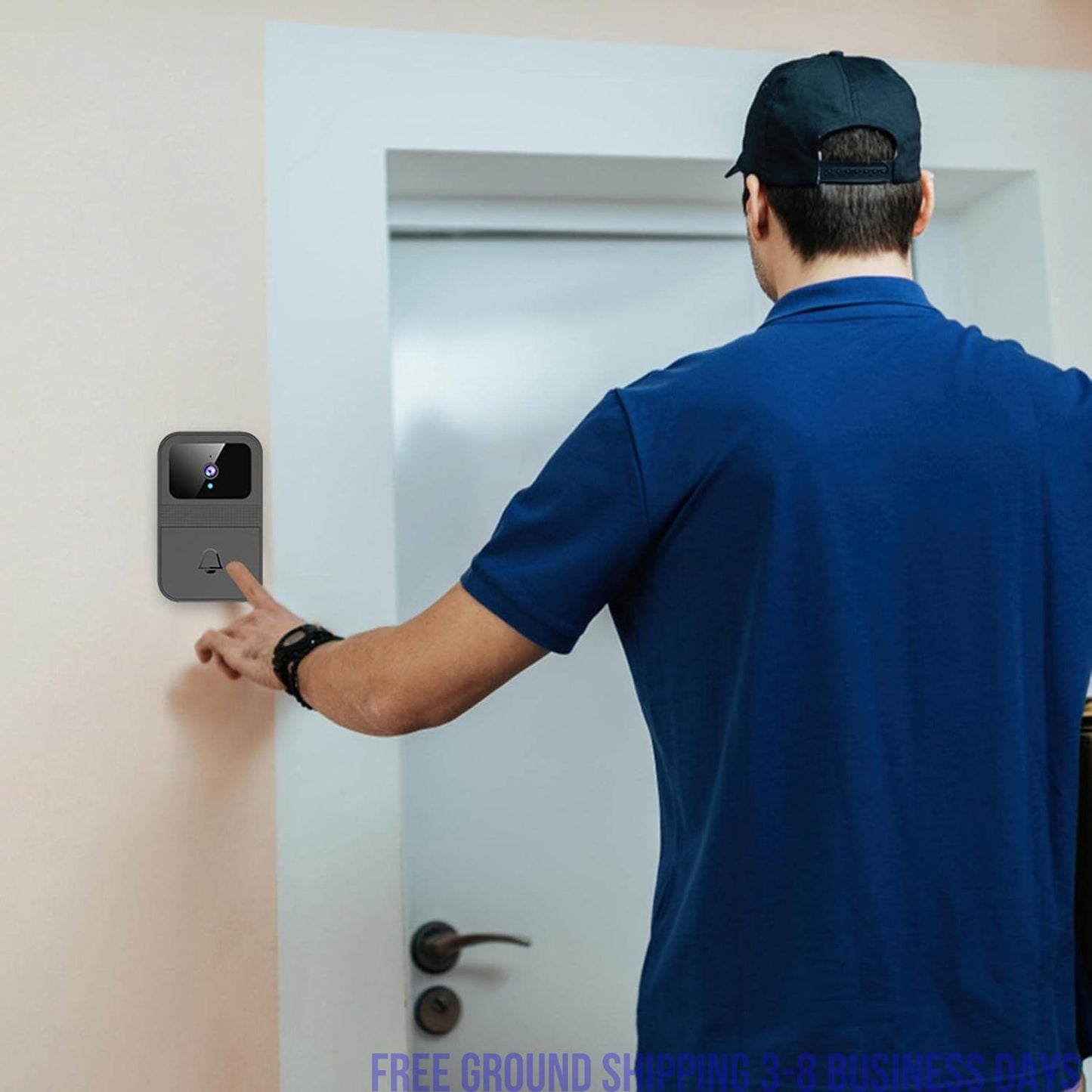 Wireless Video Doorbell Camera with Intercom – Smart Visual Doorbell, 640x480 HD, Loop Recording, Battery Powered