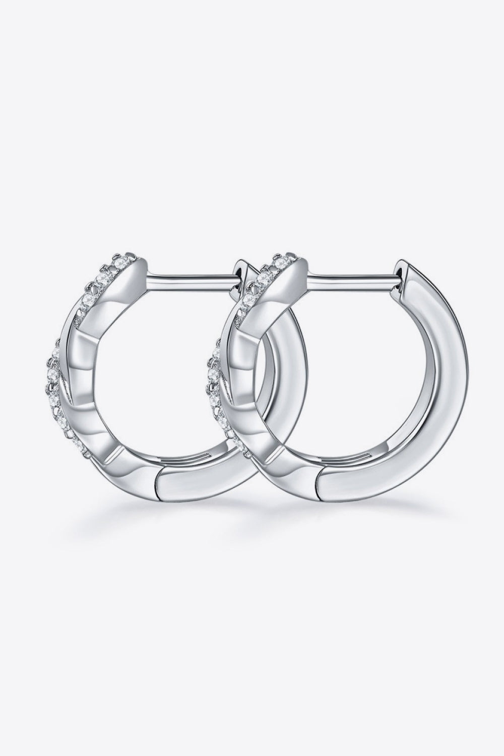 Moissanite Twisted Platinum-Plated Earrings - Luminous Bear Shop