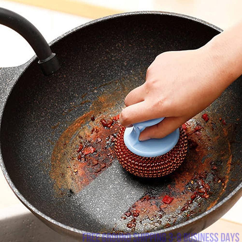 10pcs Cleaning Ball Brush Cleaning Brush Kitchen Cleaner Dish Brush Kitchen Scrubber Kitchen Helper Washing Brush Steel Wire Ball Scrubber Wire Brush Dish Towel Kitchen Accessory