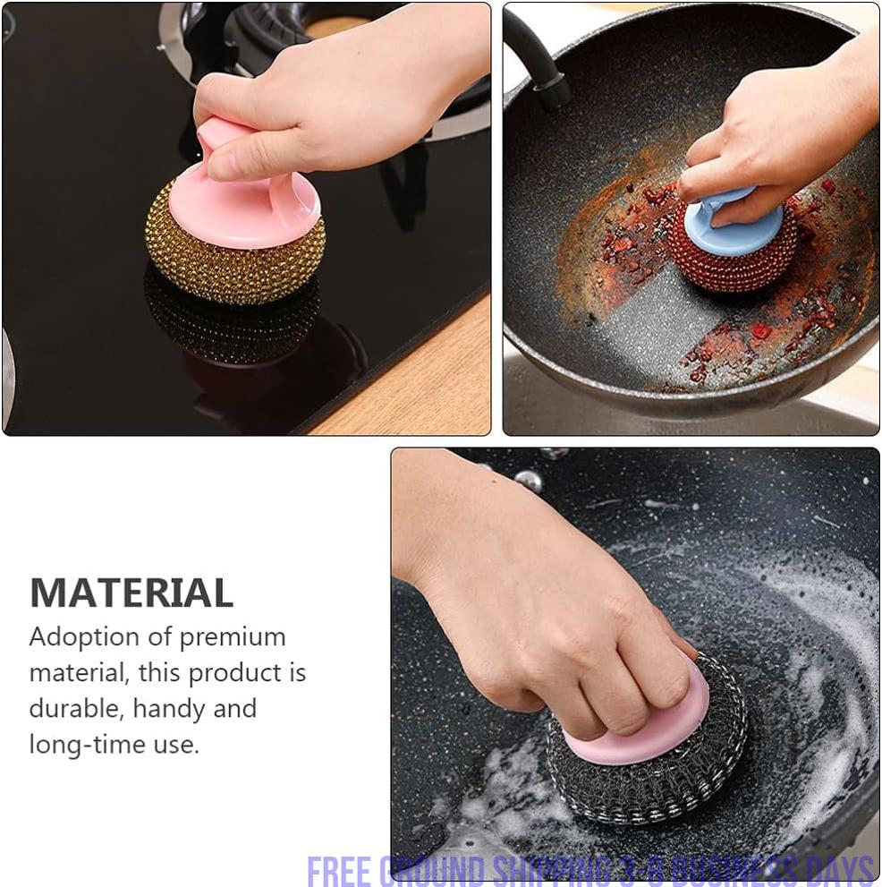 10pcs Cleaning Ball Brush Cleaning Brush Kitchen Cleaner Dish Brush Kitchen Scrubber Kitchen Helper Washing Brush Steel Wire Ball Scrubber Wire Brush Dish Towel Kitchen Accessory