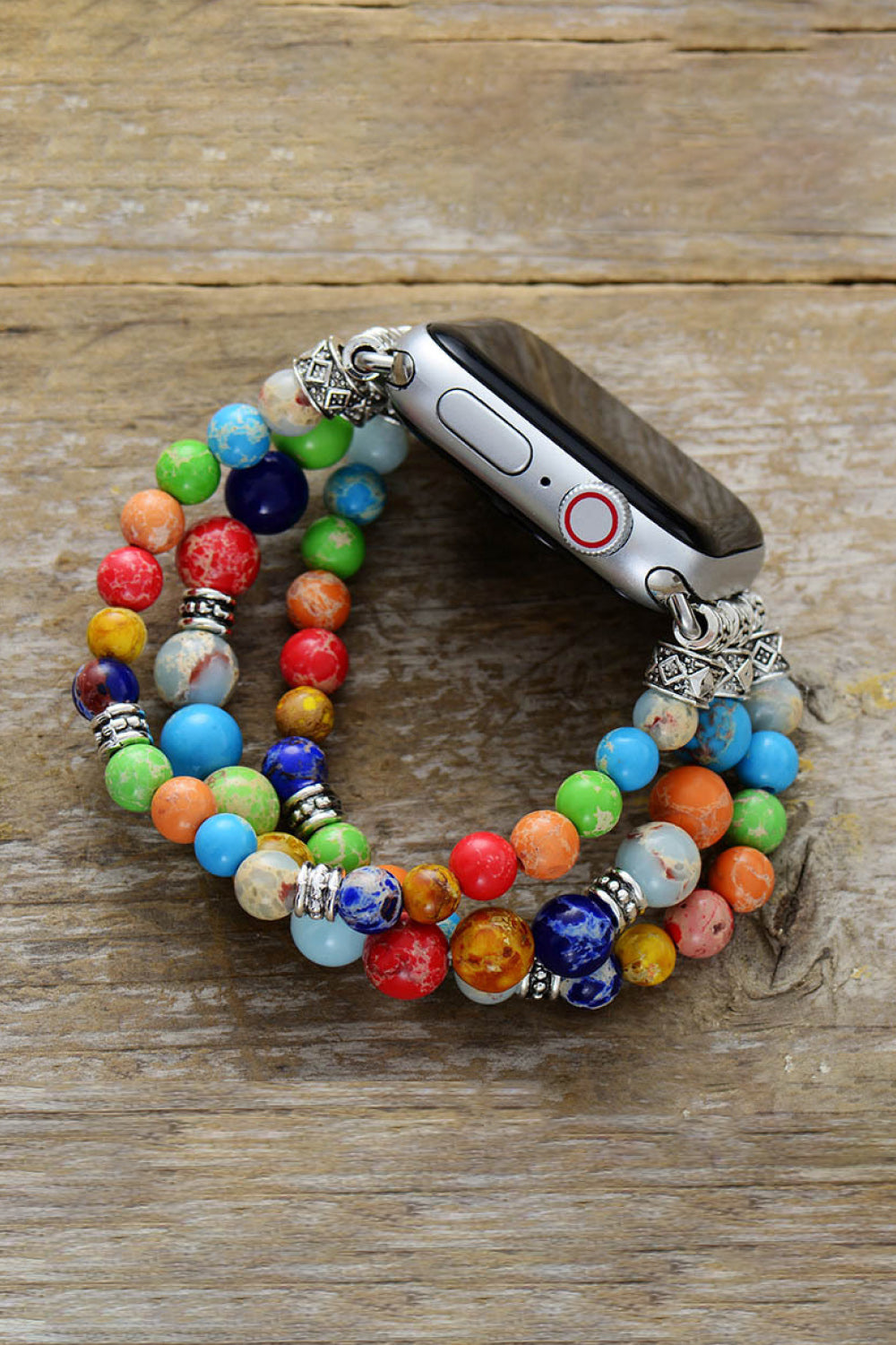 Synthetic Imperial Jasper Beaded Watchband Bracelet - Luminous Bear Shop
