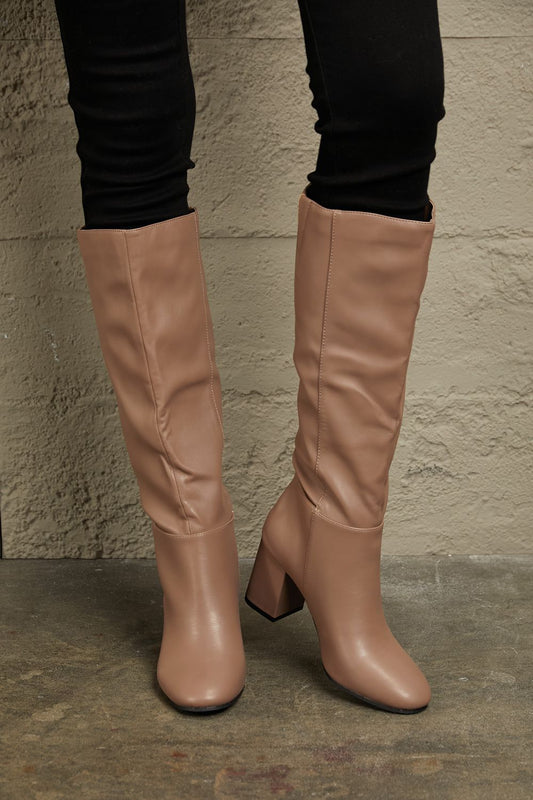 East Lion Corp Block Heel Knee High Boots - Luminous Bear Shop
