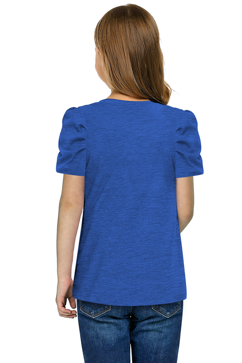 Round Neck Puff Sleeve T-Shirt - Luminous Bear Shop