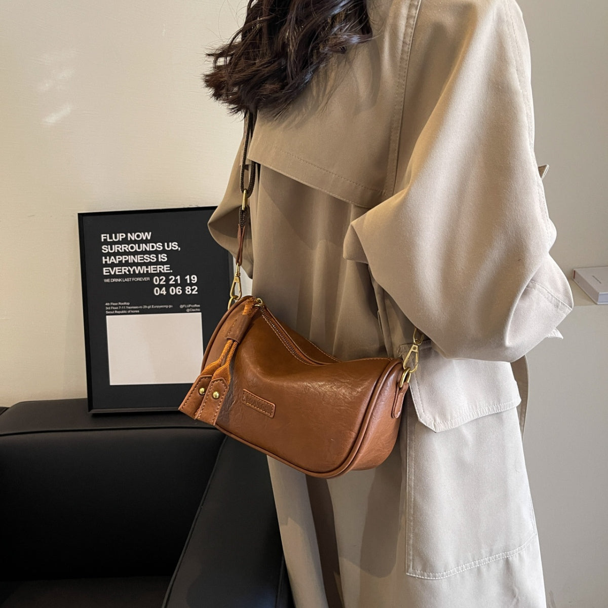 PU Leather Shoulder Bag - Luminous Bear Shop