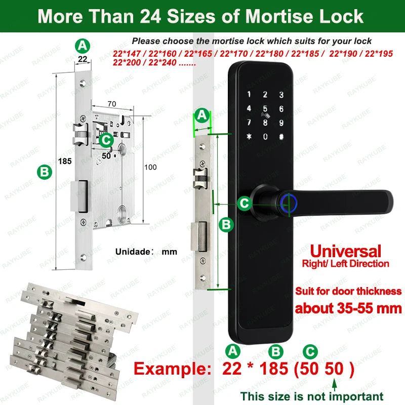 RAYKUBE K8 TT Lock Bluetooth Smart Door Lock Fingerprint Lock Digital Electric Lock