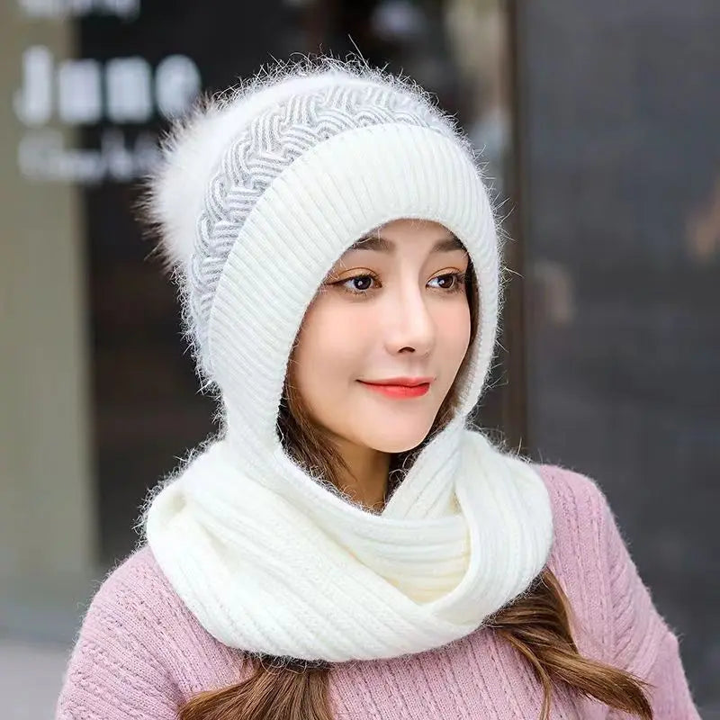 Winter Hat & Scarf Set for Women – Thick Knitted Beanie & Cozy Scarf