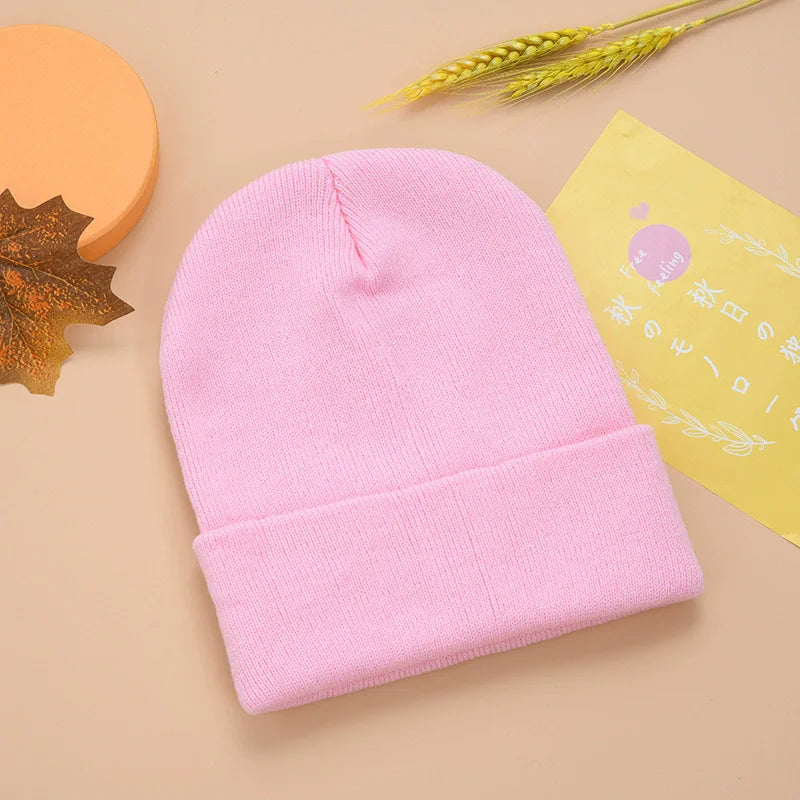 Warm Knit Beanie Hat – Stretchy, Cuffed, and Comfortable for All Ages