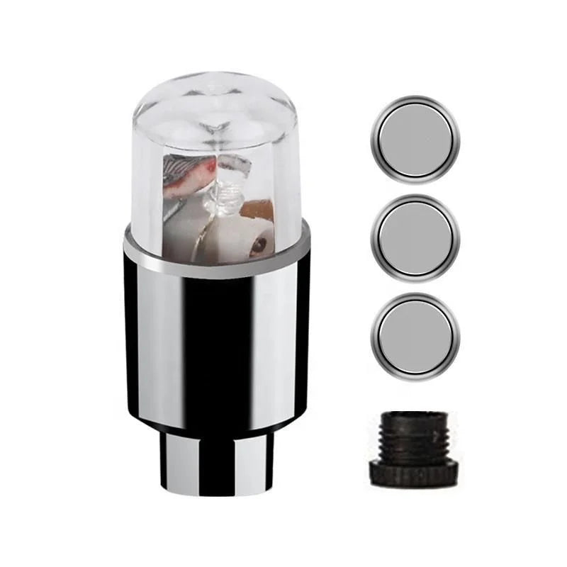 2PCS Car LED Wheel Lights – Tire Valve Cap Lamps for Rims & Hubs, Motion-Activated Decoration