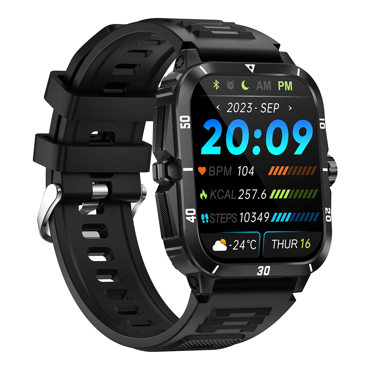 KT71 Smart Watch  Bluetooth Calling | 430mAh Large Battery | 3ATM Waterproof | Outdoor Sports Ready | Men's Smartwatch