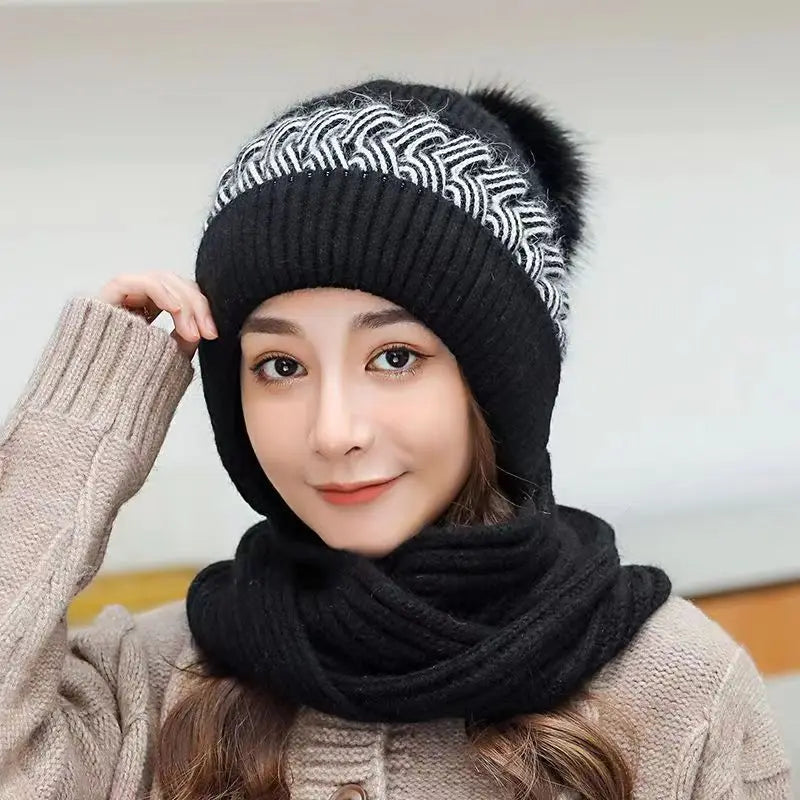Winter Hat & Scarf Set for Women – Thick Knitted Beanie & Cozy Scarf