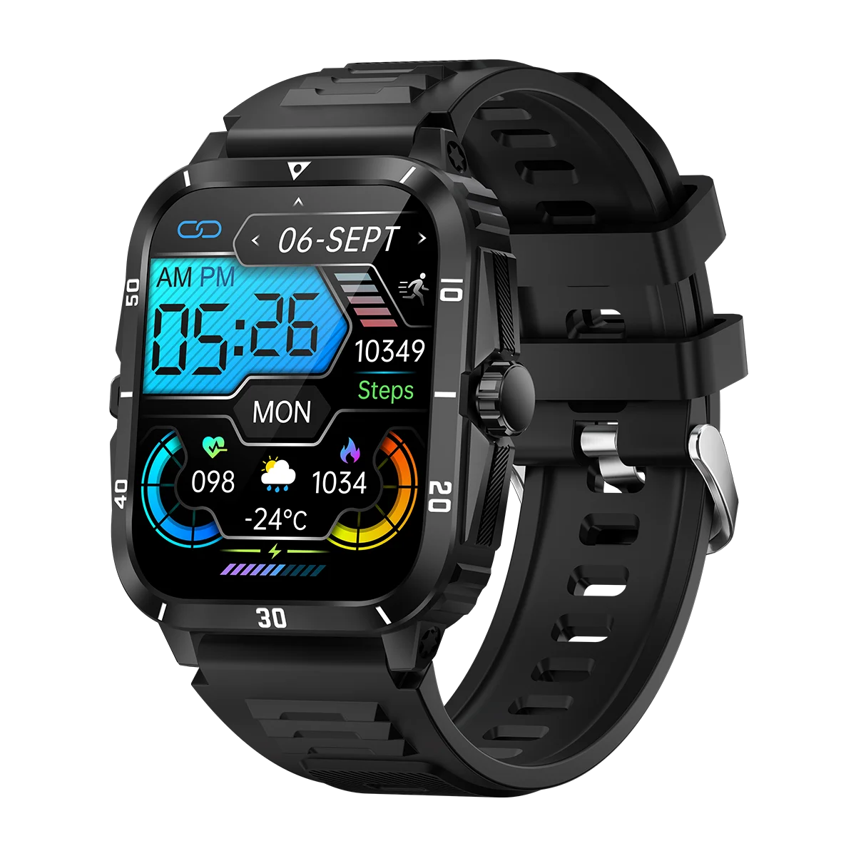 KT71 Smart Watch  Bluetooth Calling | 430mAh Large Battery | 3ATM Waterproof | Outdoor Sports Ready | Men's Smartwatch