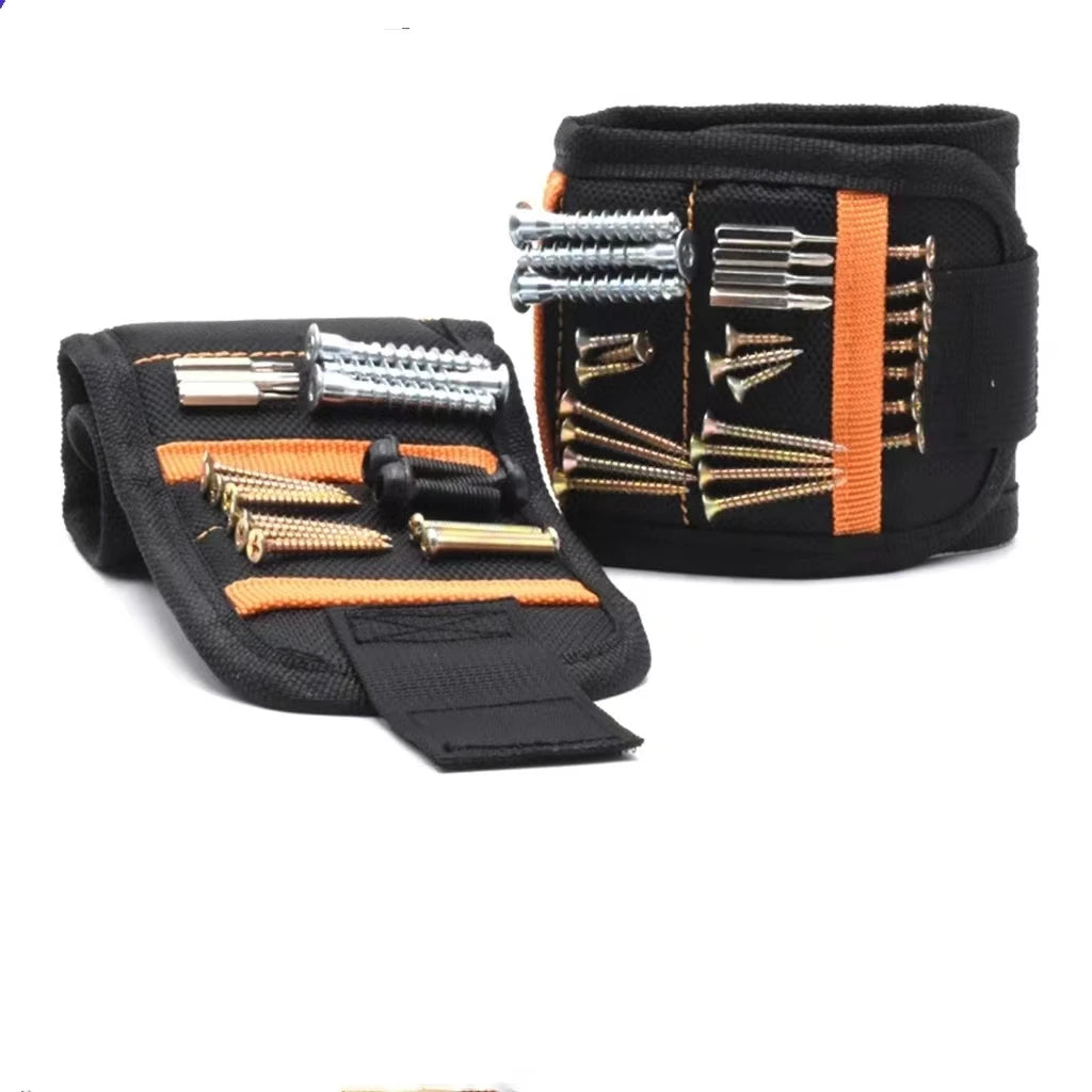 Magnetic Wristband Men Tool Bracelet with 10 Strong Magnets to Hold Screws Nails and Drilling Bits