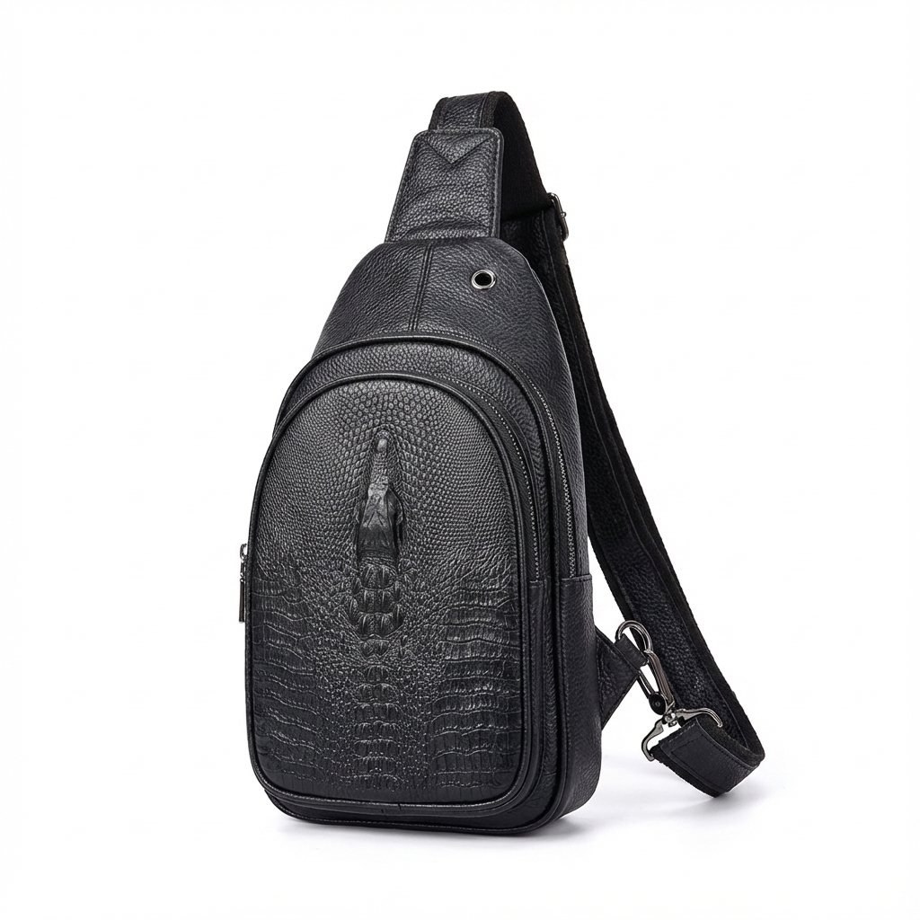 Crocodile Leather Sling Bag – Bold & Refined