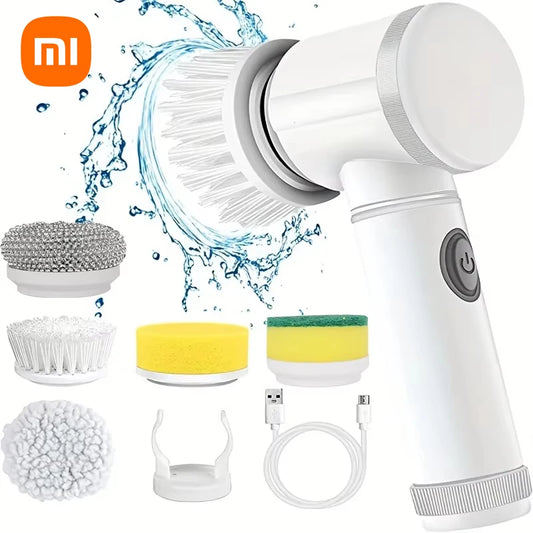 🧽 Rechargeable Electric Cleaning Brush – Cordless Spin Scrubber with Replaceable Brush Heads for Bathroom, Kitchen, and Multi-Surface Cleaning