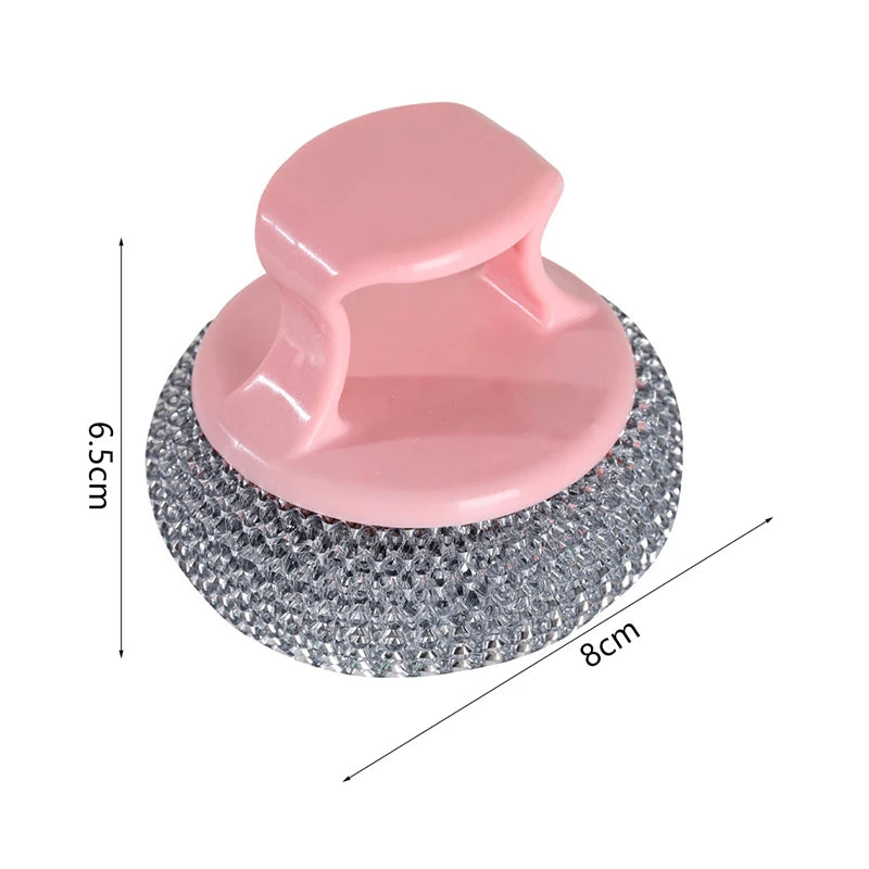 Kitchen Non Damaging Pot Strong Cleaning Brush Pot Brush Detachable And Washable Non Stick Pot Steel Wire Ball PET Cleaning Ball