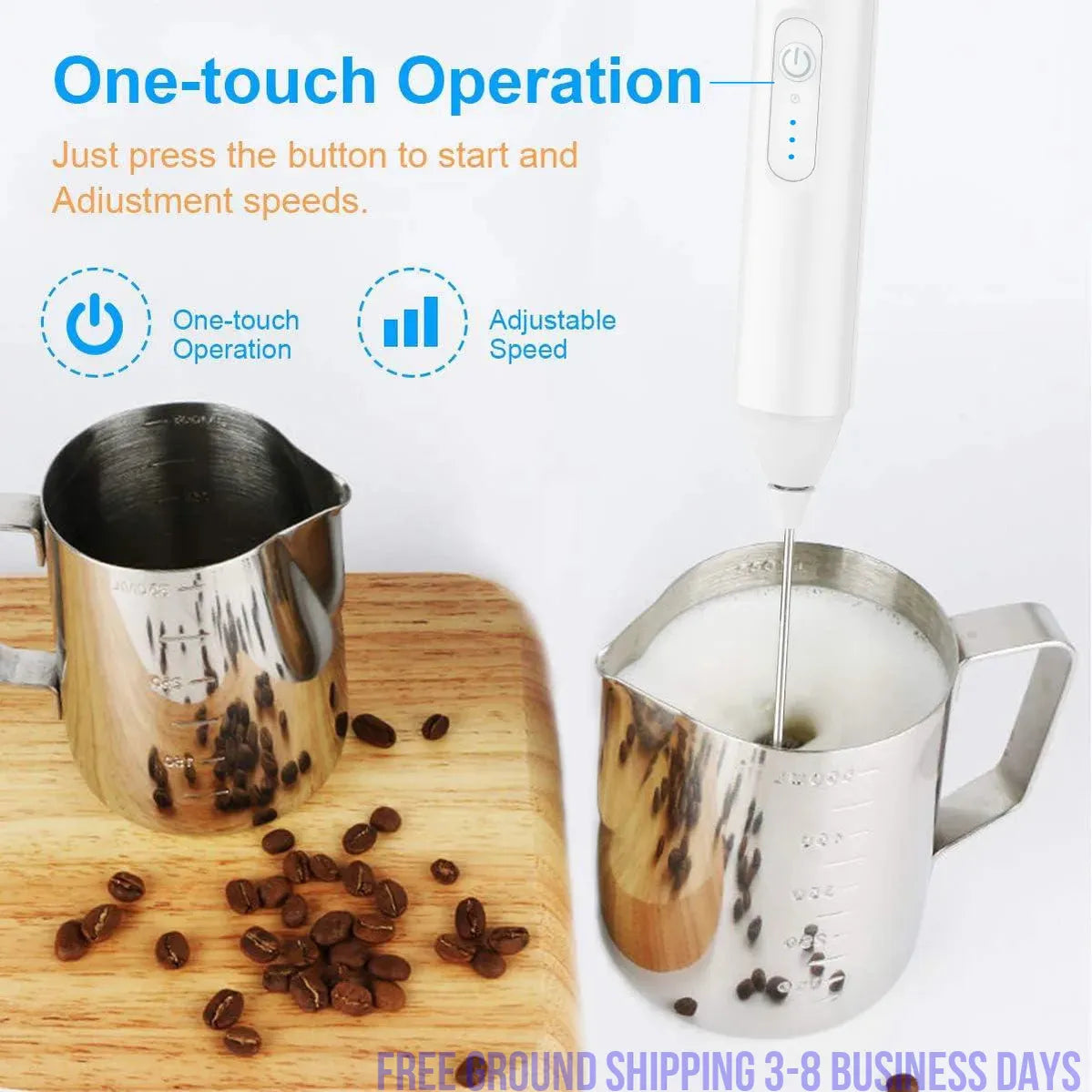 FrothMaster Min USB Rechargeable Coffee Whisker 3 Speeds Foam Maker Coffee Ships from USA