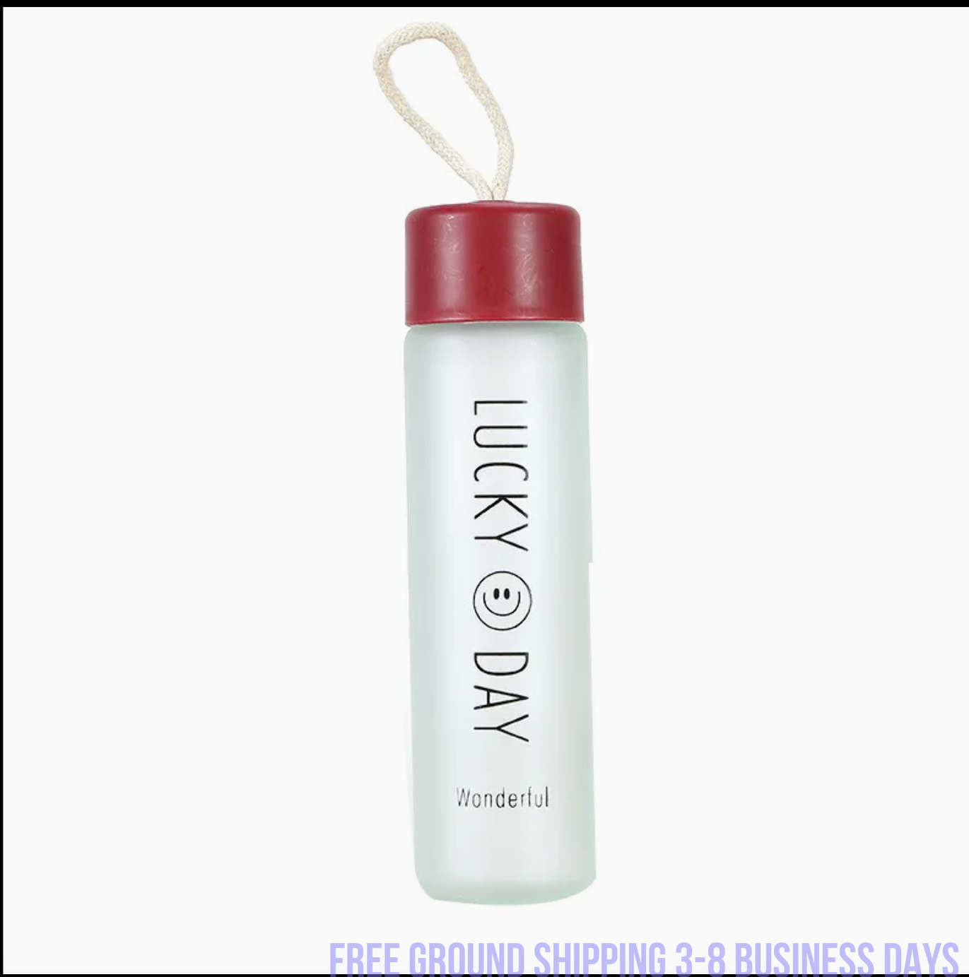 Set of 4  Glass Water Bottles – Cute Smiling Face Design, Stylish & Durable. Ship from USA