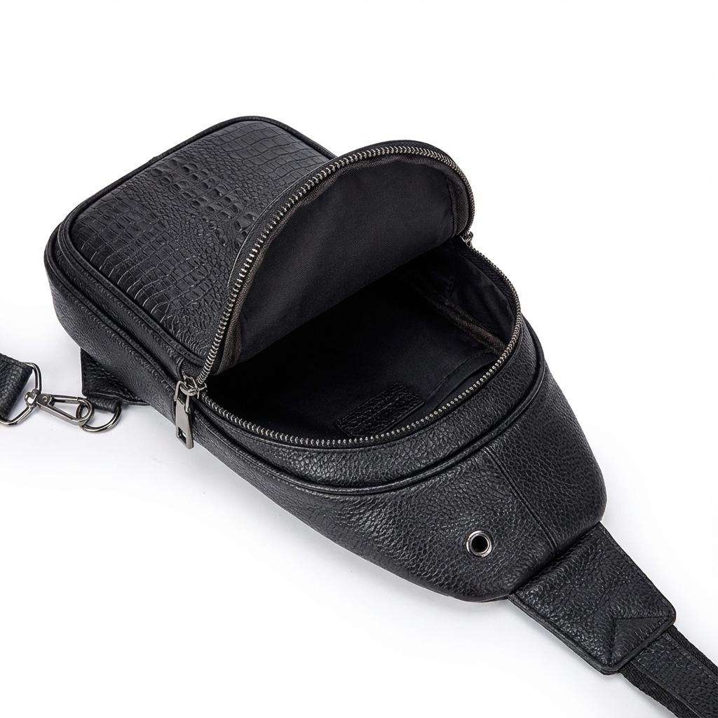 Crocodile Leather Sling Bag – Bold & Refined