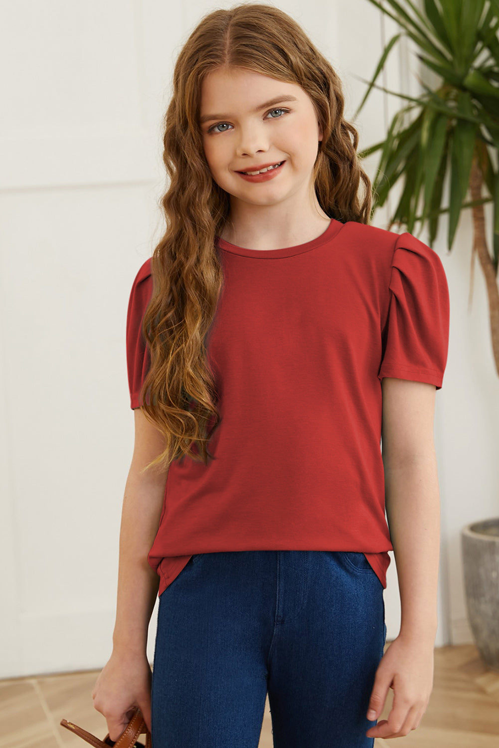 Round Neck Puff Sleeve T-Shirt - Luminous Bear Shop