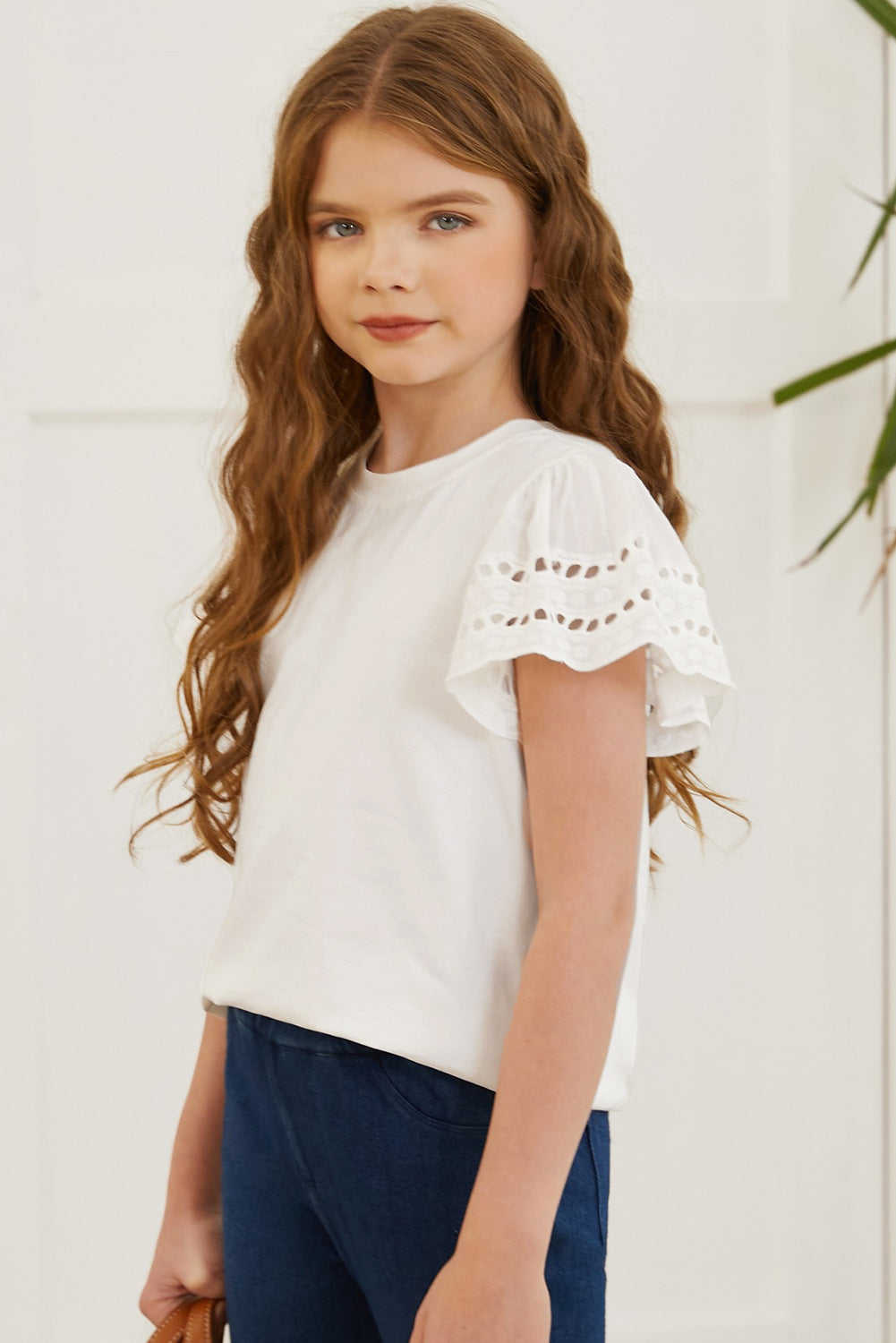 Round Neck Flutter Sleeve T-Shirt - Luminous Bear Shop