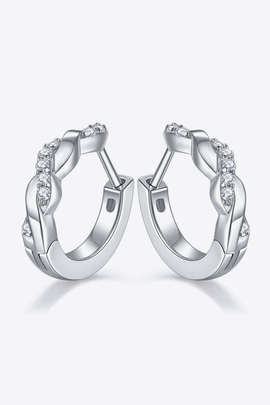 Moissanite Twisted Platinum-Plated Earrings - Luminous Bear Shop