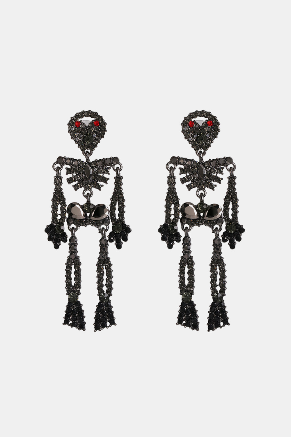 Skeleton Shape Glass Stone Dangle Earrings - Luminous Bear Shop