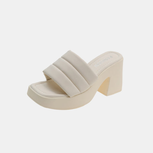 Open Toe Block Heel Sandals - Luminous Bear Shop