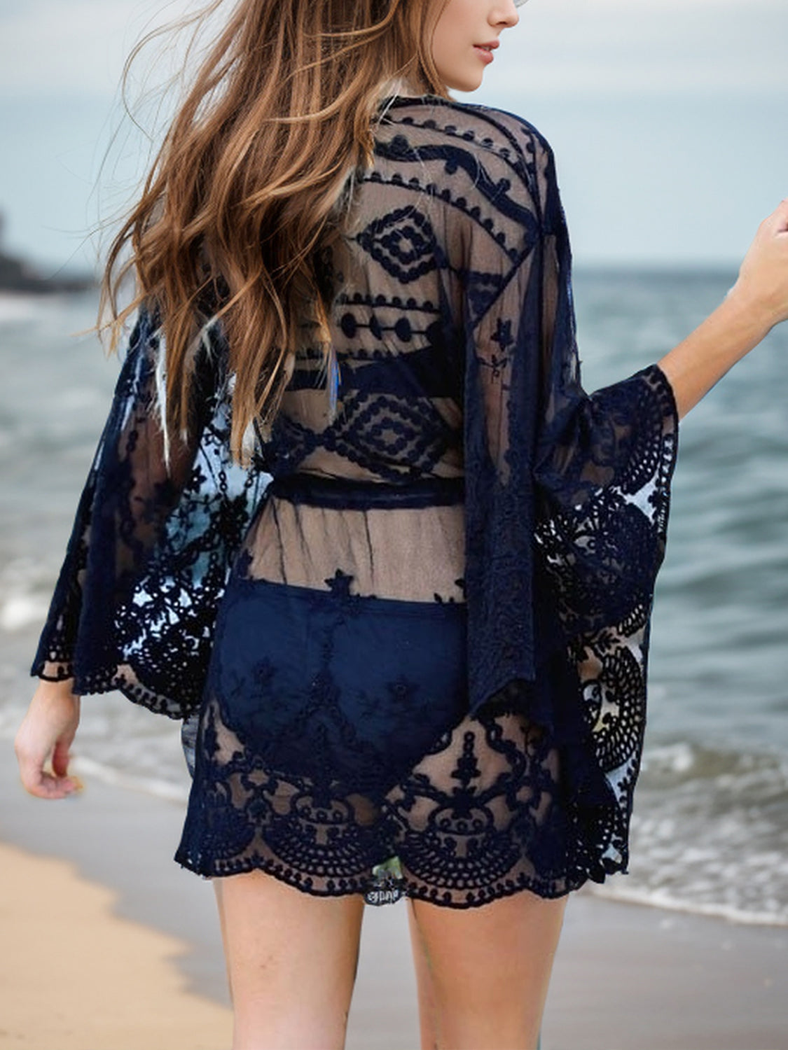 Elegant Lace V-Neck Cover-Up - Luminous Bear Shop