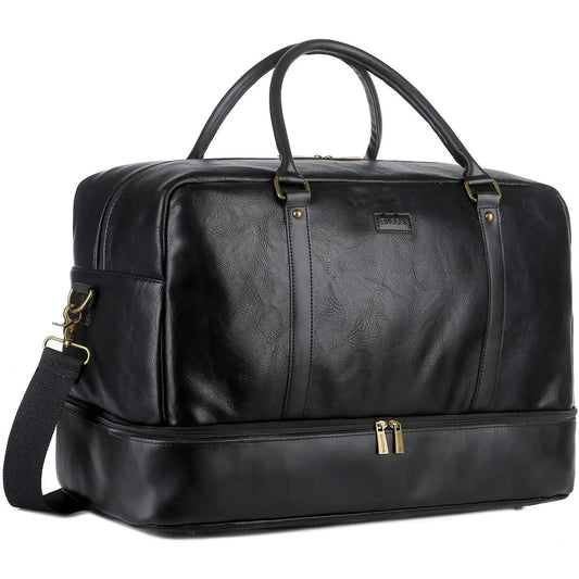 20″ Stylish Duffle Bag – Leather Weekender with Real Leather Accents