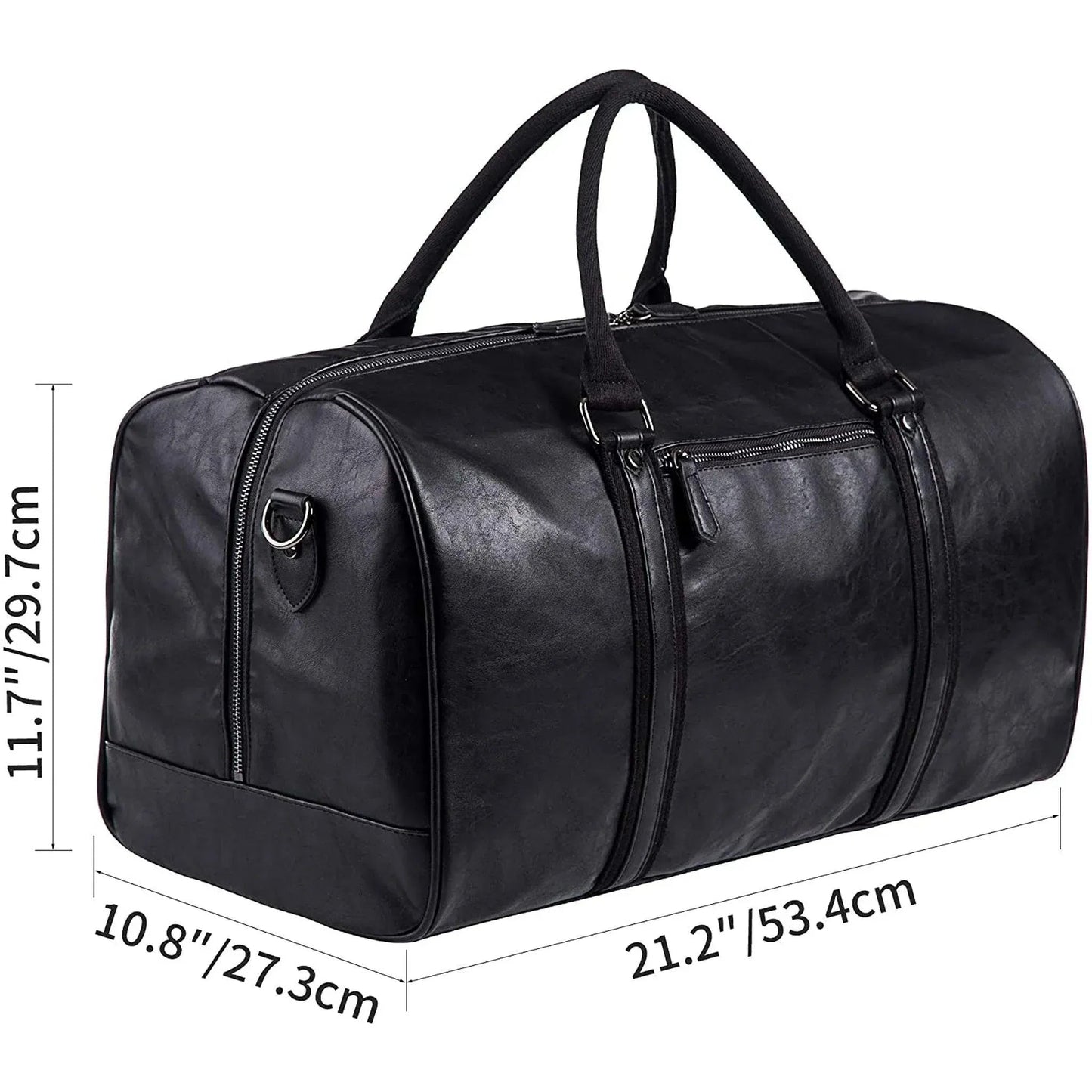 21″ Oversized Leather Travel Duffel Bag – Premium 52L Weekender