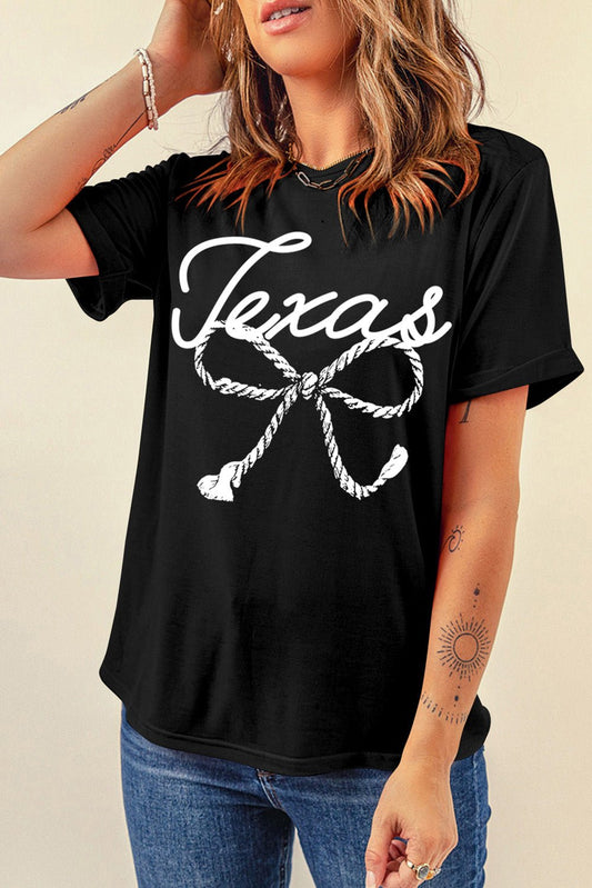 Graphic Round Neck Short Sleeve T-Shirt - Luminous Bear