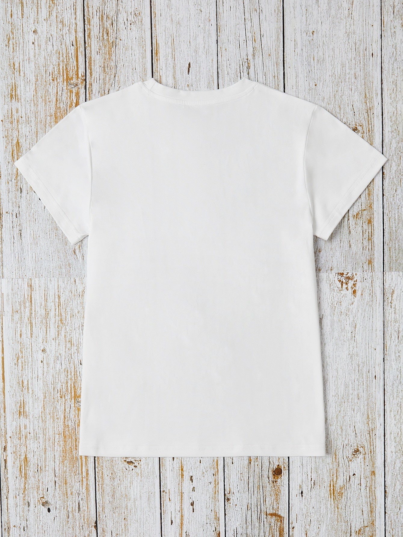 Graphic Round Neck Short Sleeve T-Shirt - Luminous Bear