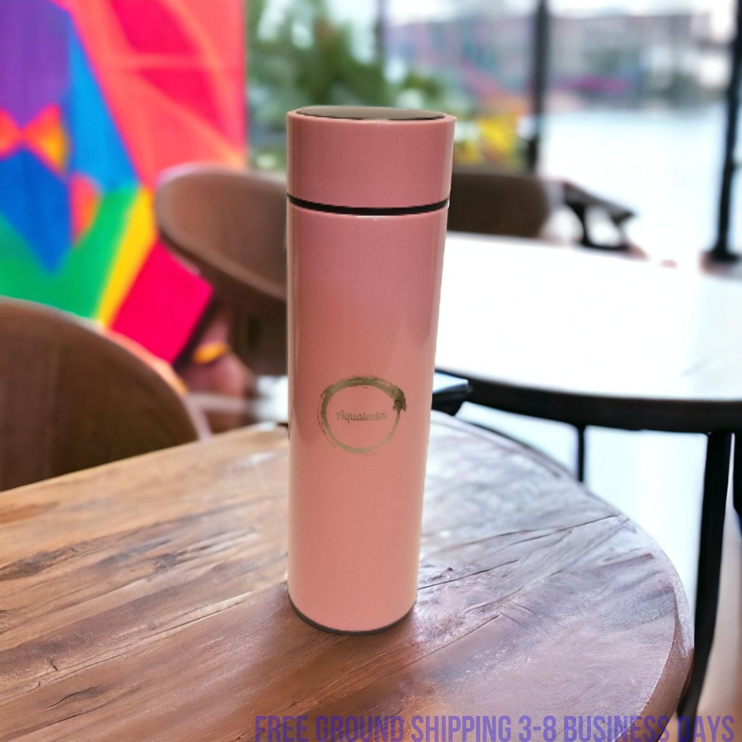 Aqualeeta Smart Digital LED 16oz Steel insulated Fahrenheit Temperature Reader. Ship from USA