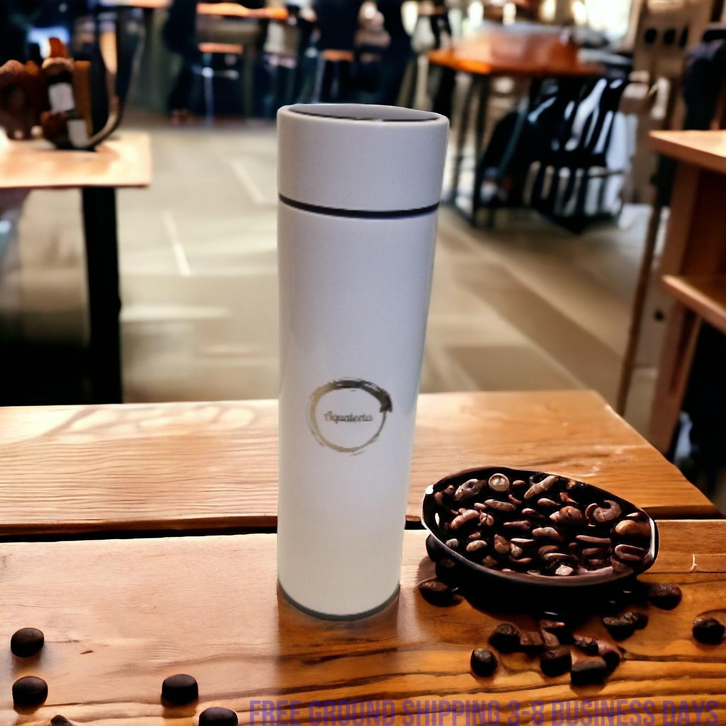 Aqualeeta Smart Digital LED 16oz Steel insulated Fahrenheit Temperature Reader. Ship from USA