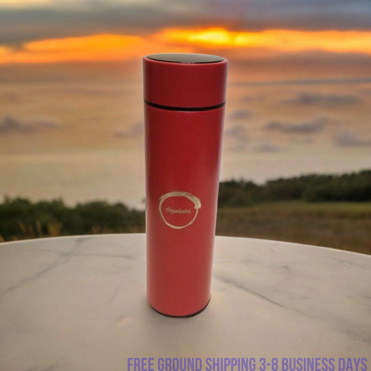 Aqualeeta Smart Digital LED 16oz Steel insulated Fahrenheit Temperature Reader. Ship from USA